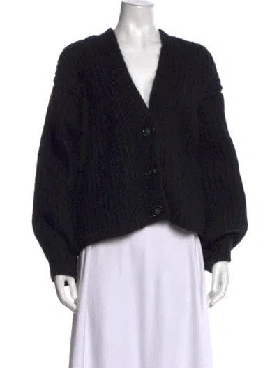 Pre-owned Acne Studios Wool V-neck Sweater In Black