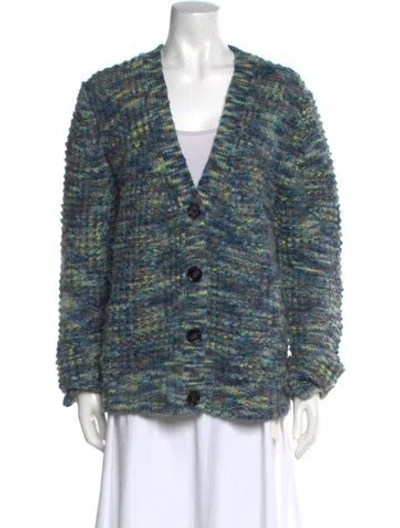 Pre-owned Acne Studios Wool V-neck Sweater In Blue