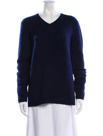 Pre-owned Acne Studios Wool V-neck Sweater In Blue