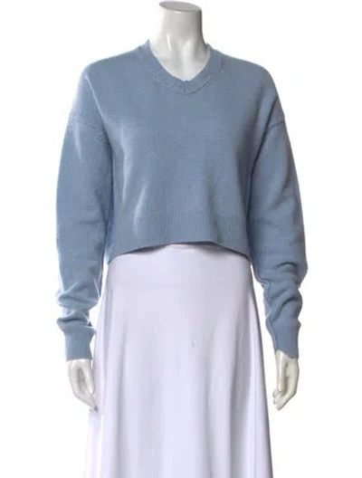 Pre-owned Acne Studios Wool V-neck Sweater In Blue