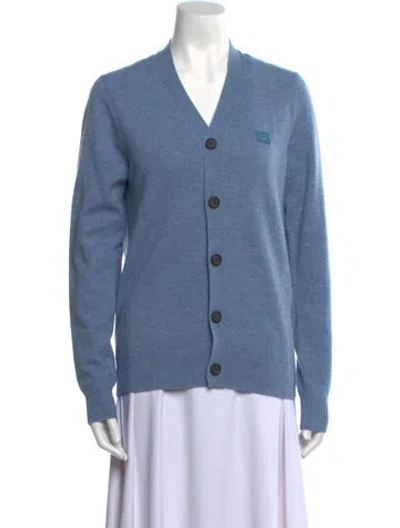 Pre-owned Acne Studios Wool V-neck Sweater In Blue