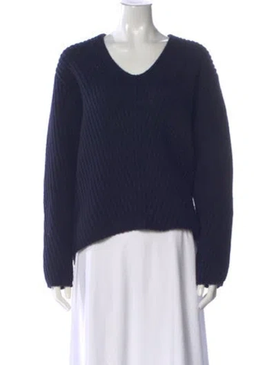 Pre-owned Acne Studios Wool V-neck Sweater In Blue