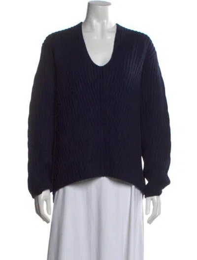 Pre-owned Acne Studios Wool V-neck Sweater In Blue