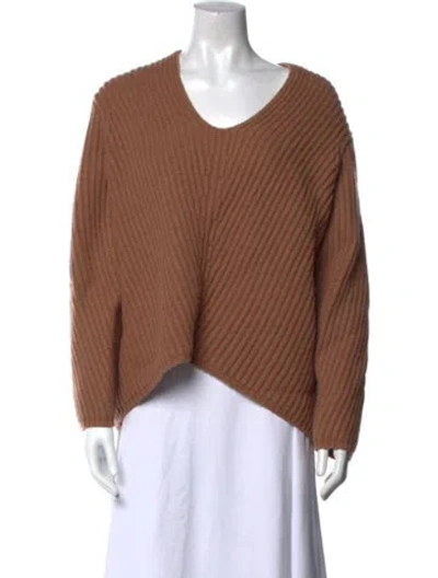 Pre-owned Acne Studios Wool V-neck Sweater In Brown