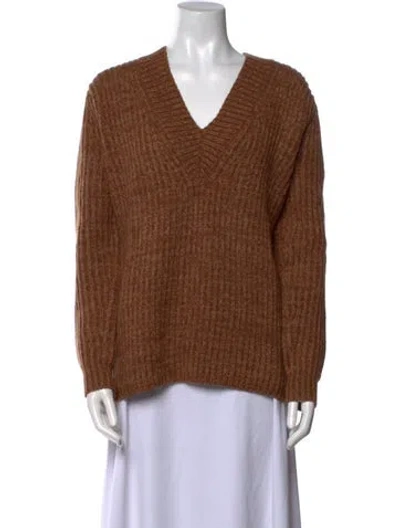 Pre-owned Acne Studios Wool V-neck Sweater In Brown