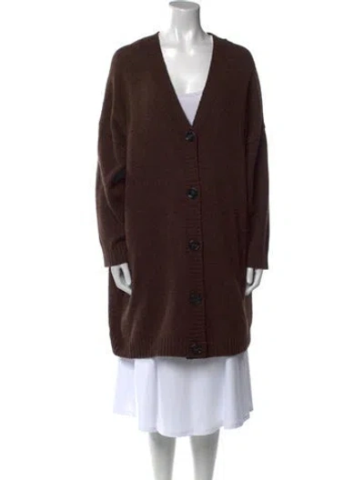 Pre-owned Acne Studios Wool V-neck Sweater In Brown