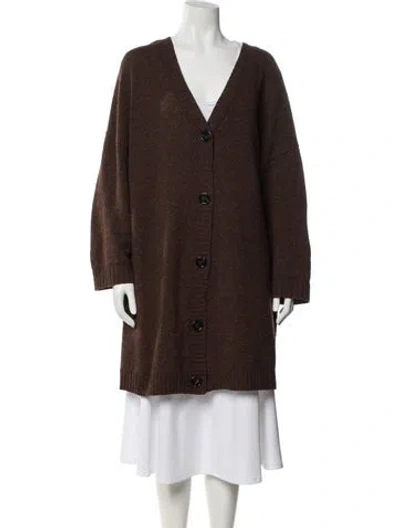 Pre-owned Acne Studios Wool V-neck Sweater In Brown