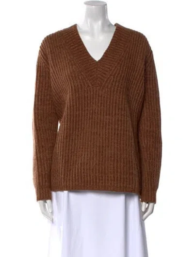 Pre-owned Acne Studios Wool V-neck Sweater In Brown