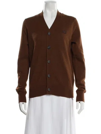 Pre-owned Acne Studios Wool V-neck Sweater In Brown