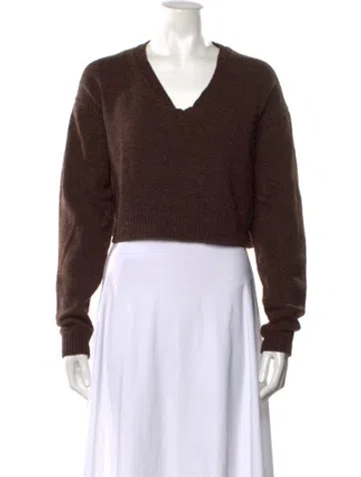 Pre-owned Acne Studios Wool V-neck Sweater In Brown