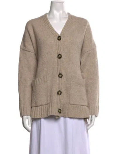 Pre-owned Acne Studios Wool V-neck Sweater In Brown