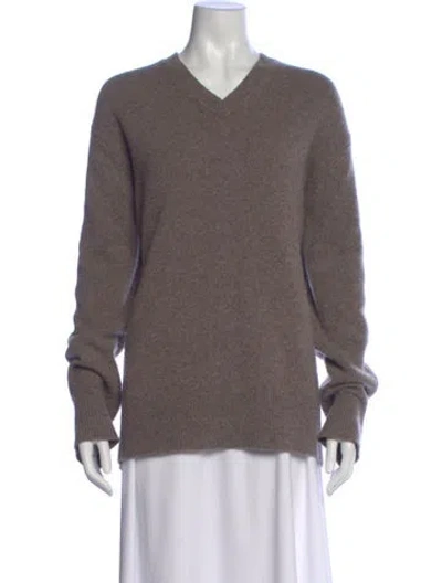 Pre-owned Acne Studios Wool V-neck Sweater In Gray