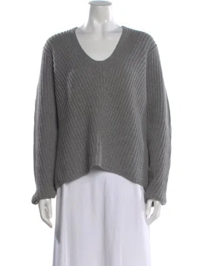 Pre-owned Acne Studios Wool V-neck Sweater In Gray