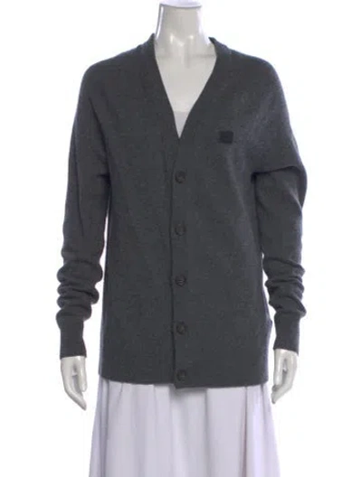 Pre-owned Acne Studios Wool V-neck Sweater In Gray