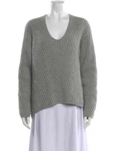 Pre-owned Acne Studios Wool V-neck Sweater In Gray