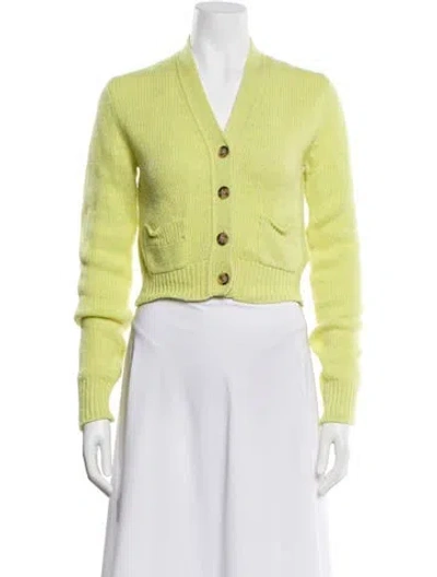 Pre-owned Acne Studios Wool V-neck Sweater In Green