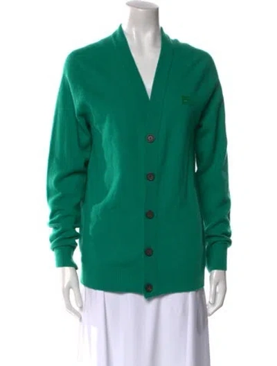 Pre-owned Acne Studios Wool V-neck Sweater In Green