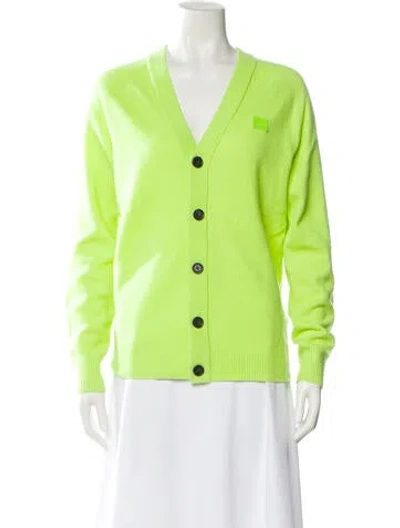 Pre-owned Acne Studios Wool V-neck Sweater In Green