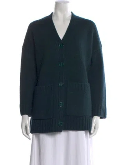 Pre-owned Acne Studios Wool V-neck Sweater In Green