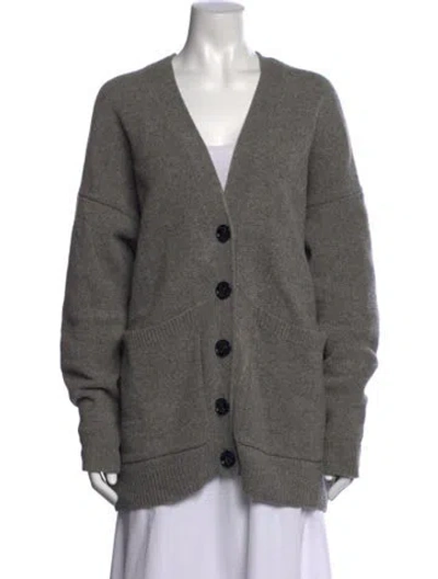 Pre-owned Acne Studios Wool V-neck Sweater In Grey