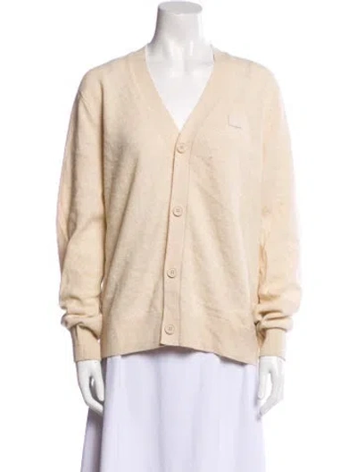 Pre-owned Acne Studios Wool V-neck Sweater In Neutral