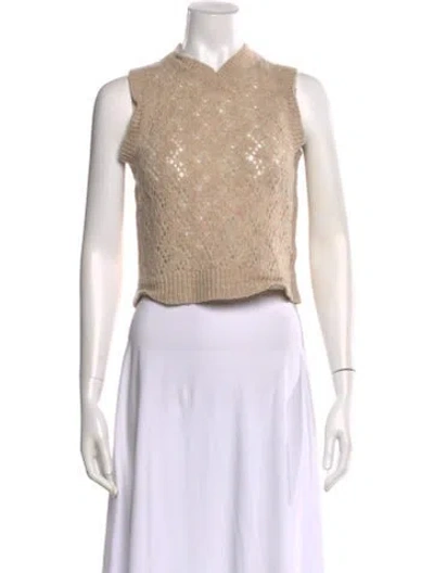 Pre-owned Acne Studios Wool V-neck Sweater In Neutral