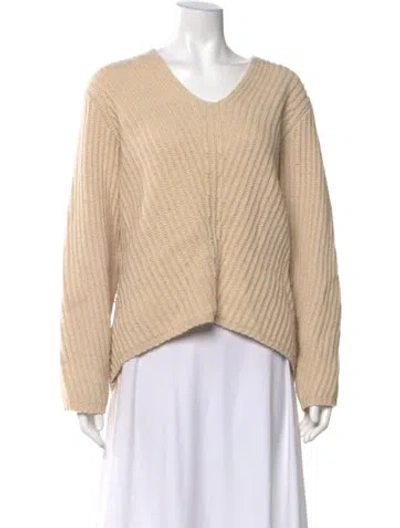 Pre-owned Acne Studios Wool V-neck Sweater In Neutral