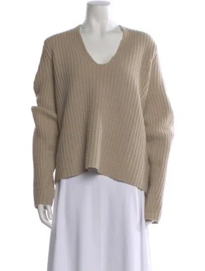Pre-owned Acne Studios Wool V-neck Sweater In Neutral