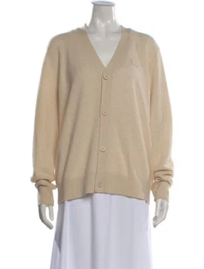 Pre-owned Acne Studios Wool V-neck Sweater In Neutral
