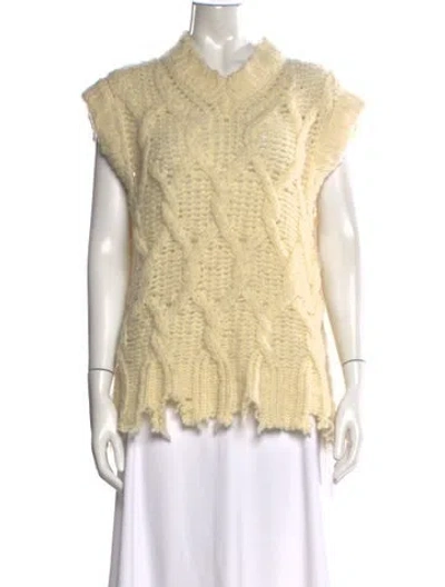 Pre-owned Acne Studios Wool V-neck Sweater In Neutral