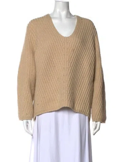 Pre-owned Acne Studios Wool V-neck Sweater In Neutral