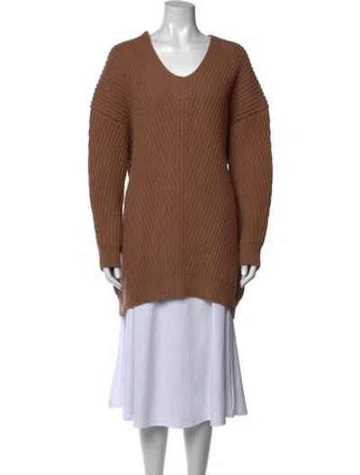 Pre-owned Acne Studios Wool V-neck Sweater In Neutral