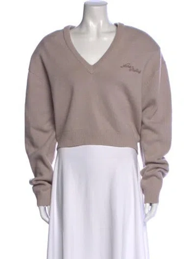 Pre-owned Acne Studios Wool V-neck Sweater In Neutral