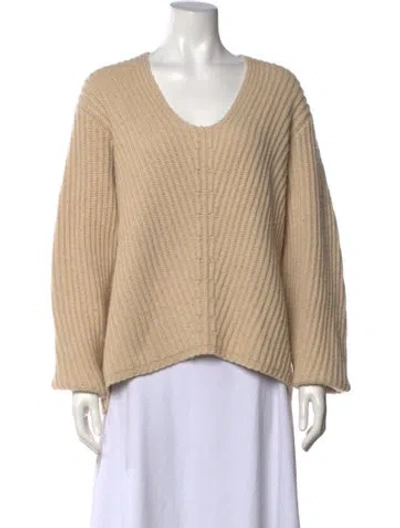 Pre-owned Acne Studios Wool V-neck Sweater In Neutral