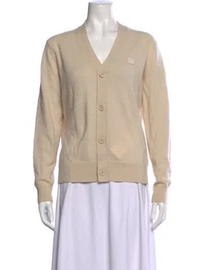 Pre-owned Acne Studios Wool V-neck Sweater In Neutral
