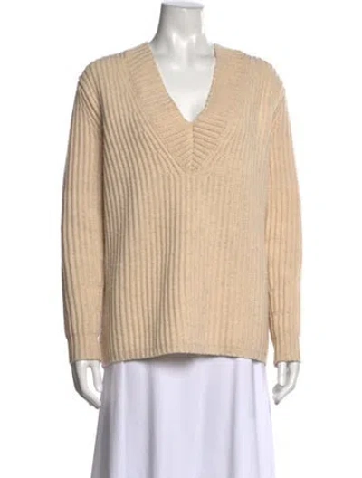 Pre-owned Acne Studios Wool V-neck Sweater In Neutrals