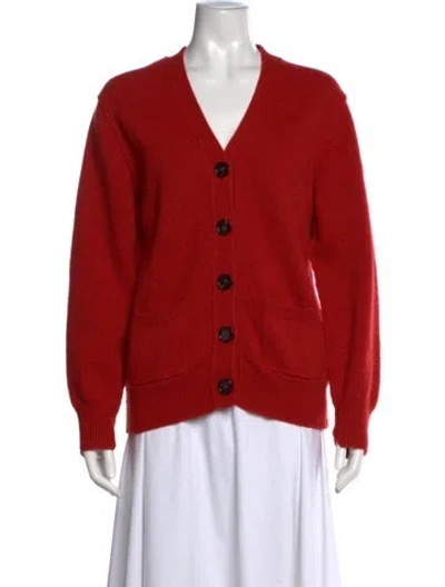 Pre-owned Acne Studios Wool V-neck Sweater In Orange