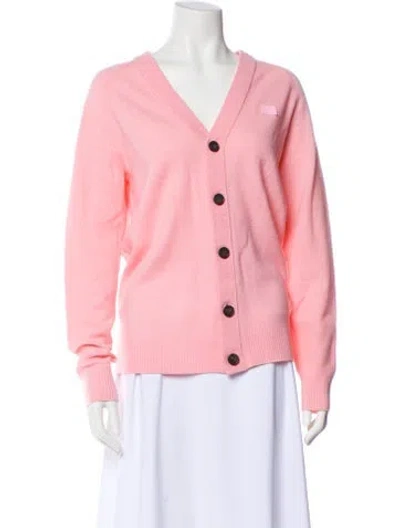 Pre-owned Acne Studios Wool V-neck Sweater In Pink