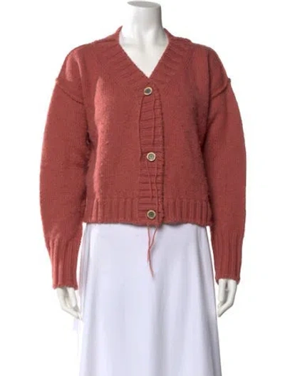 Pre-owned Acne Studios Wool V-neck Sweater In Pink