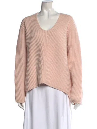 Pre-owned Acne Studios Wool V-neck Sweater In Pink