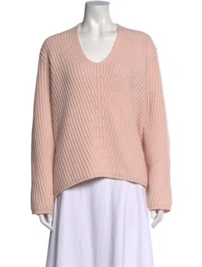 Pre-owned Acne Studios Wool V-neck Sweater In Pink