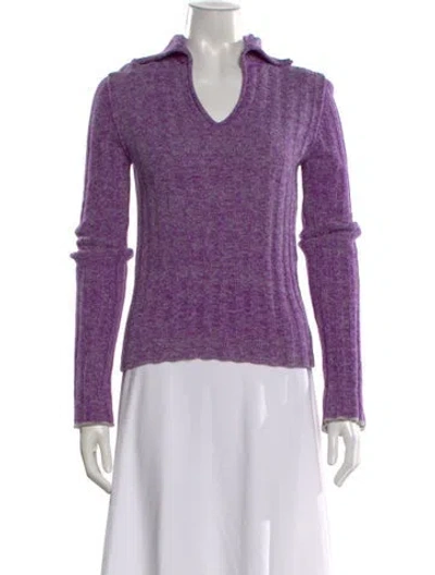 Pre-owned Acne Studios Wool V-neck Sweater In Purple