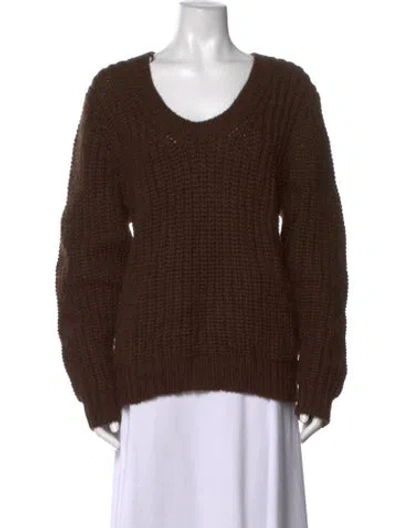 Pre-owned Acne Studios Wool V-neck Sweater W/ Tags In Brown