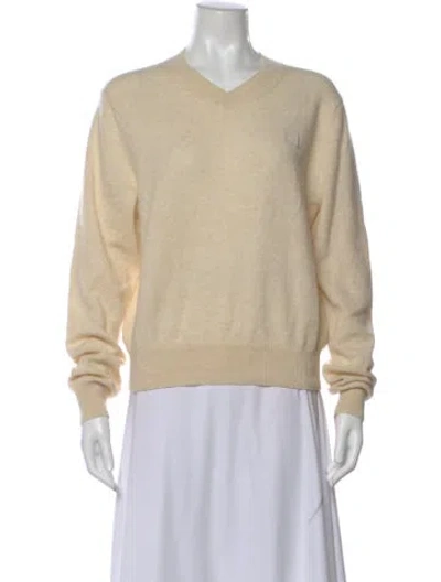 Pre-owned Acne Studios Wool V-neck Sweater W/ Tags In Neutral