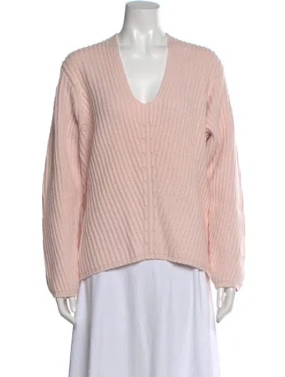 Pre-owned Acne Studios Wool V-neck Sweater W/ Tags In Pink