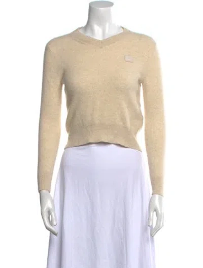 Pre-owned Acne Studios Wool V-neck Sweater In White