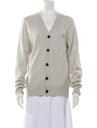 Pre-owned Acne Studios Wool V-neck Sweater In White