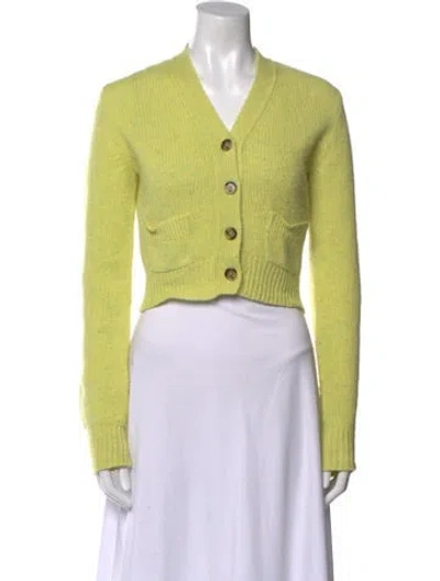 Pre-owned Acne Studios Wool V-neck Sweater In Yellow