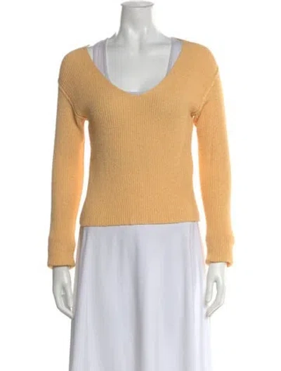 Pre-owned Acne Studios Wool V-neck Sweater In Yellow