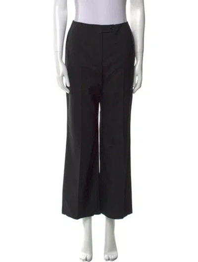 Pre-owned Acne Studios Wool Wide Leg Pants In Black